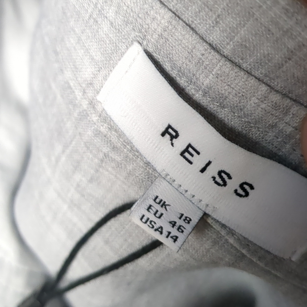 REISS grey Mimi casual button down long sleeve shirt size 14 - Picture 6 of 10